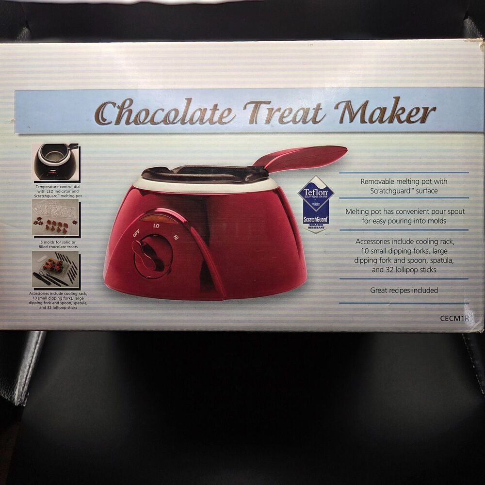 Cook's Essentials Red Chocolate Treat Maker with Molds Model CECM1 CECM1R